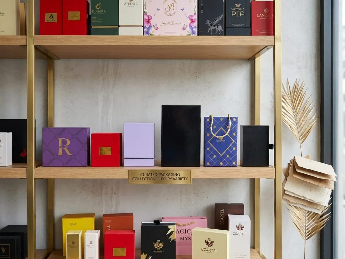 Curated luxury perfume packaging — private label client work from F&F